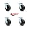 Service Caster 5 Inch Polyolefin Wheel Swivel Caster Set with Ball Bearing SCC-30CS520-POB-4 - alternate 5